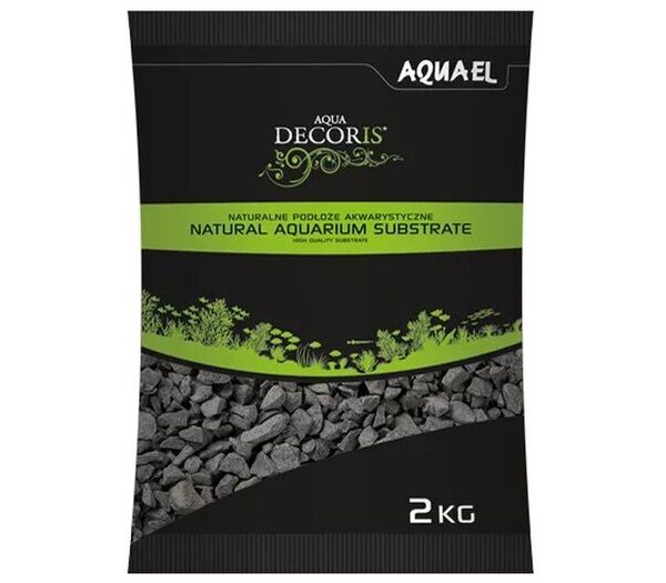Aquael Basalt Black Gravel 2-4mm 2kg