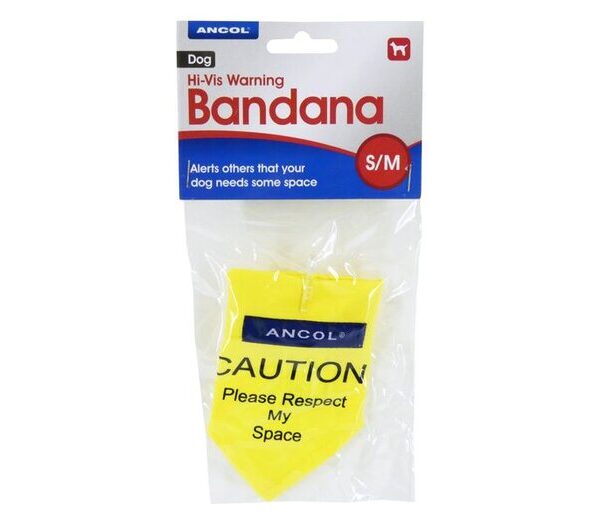 Warning Bandana Yellow S/M 21cm X 14cm