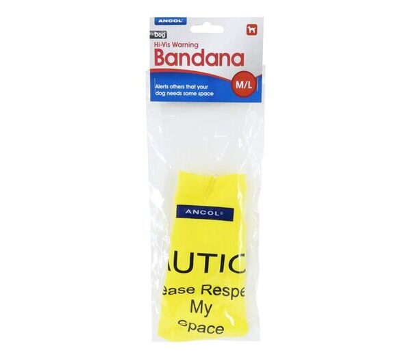 Warning Bandana Yellow M/L 37cm X 21cm
