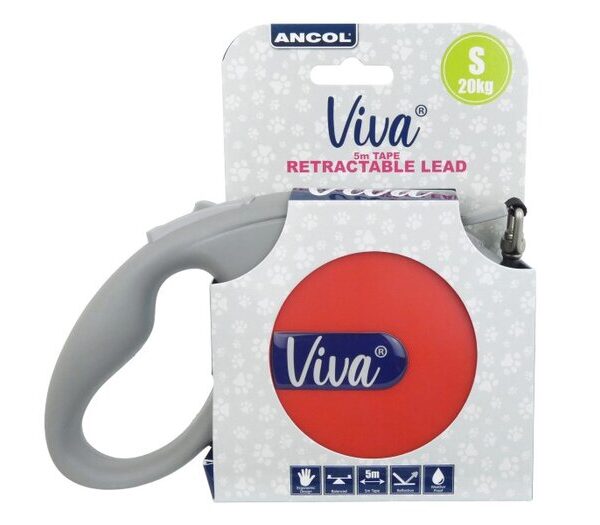 VIVA Retract 5m Tape Lead Sml Red 20kg