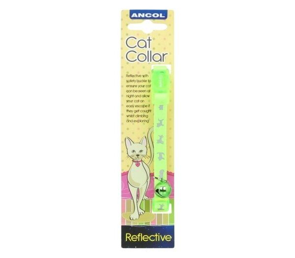 Hi Vis Safety Cat Collar Green