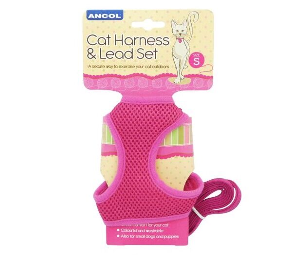 Cat Harness & Lead Set Pink Small