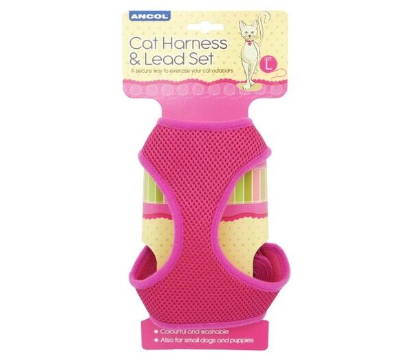 Cat Harness & Lead Set Pink Large