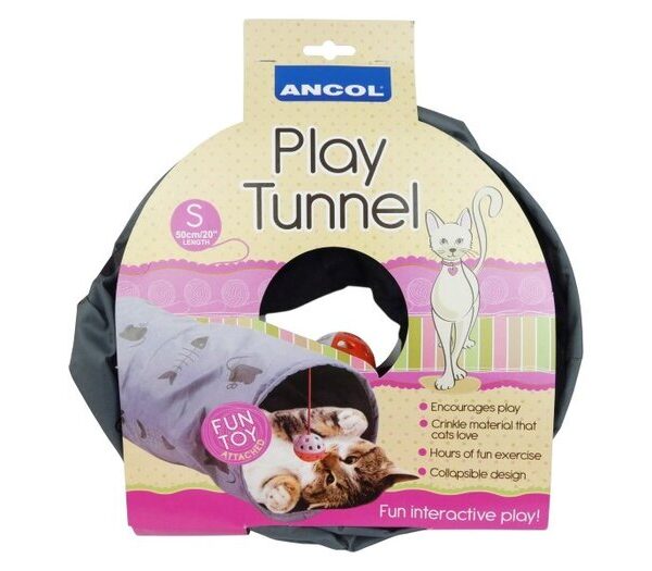 Cat Play Tunnel Grey Collapsible 50cm
