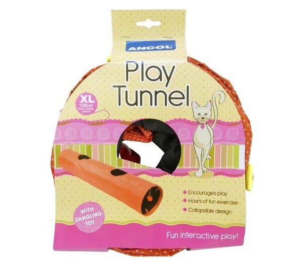 Cat Play Tunnel Red Collapsible 130cm