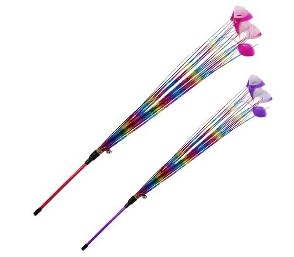 Rainbow Feather Cat Teaser 63cm