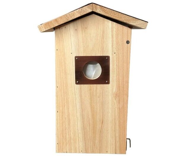 Pine Bird House with Solar Camera