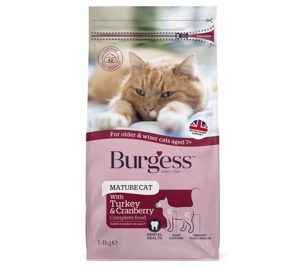 Burgess Cat Mature & Senior Turkey 1.4kg
