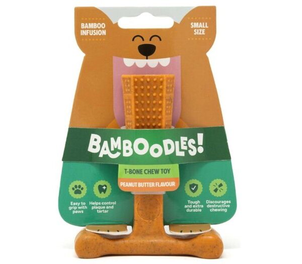 Bamboodles T-Bone Chew Sml Pbutter 4"