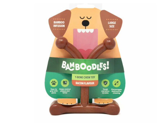 Bamboodles Y-Bone Chew Large Bacon
