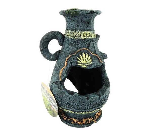 Roman Wide Based Vase Blue 15cm