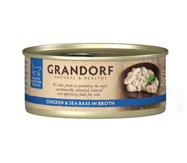 Grandorf Cat Chicken & Seabass 70g Tin