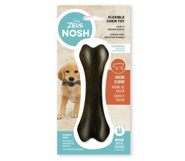 ZEUS Nosh Flexible Chew Bone Bacon Med