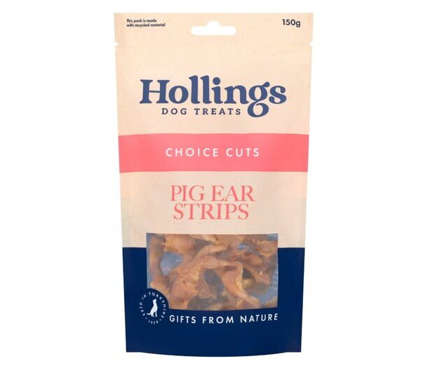 Hollings Pig Ear Strips 150g