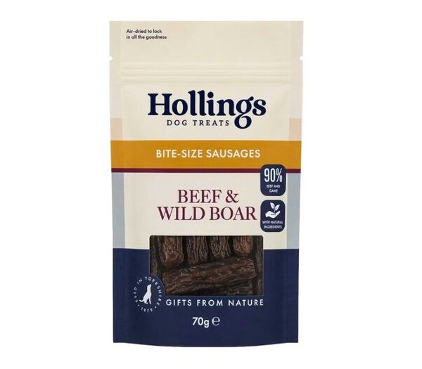 Holliings Beef & Wild Boar Sausages 70g