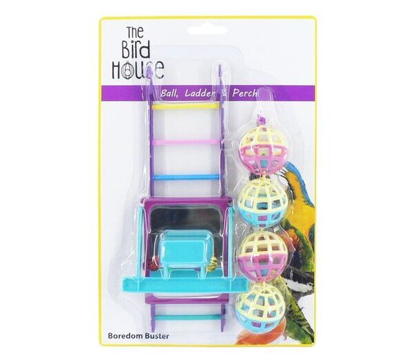 Triple Pk Bird Toy Ball+ladder+perch