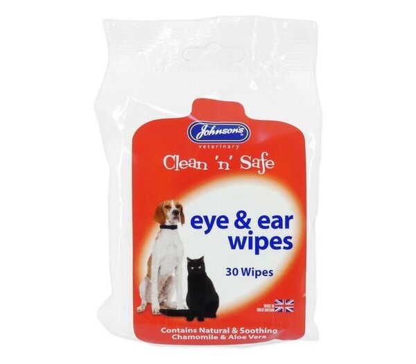 JV Eye & Ear Wipes Dog & Cat 30 Wipes