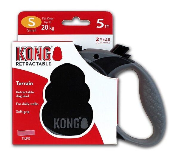 KONG Retract 5m Lead Sm Tape Black 20kg