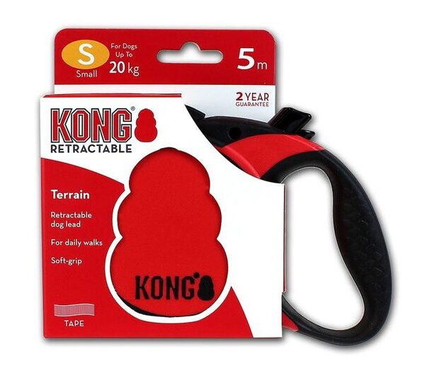 KONG Retract 5m Lead Sm Tape Red 20kg