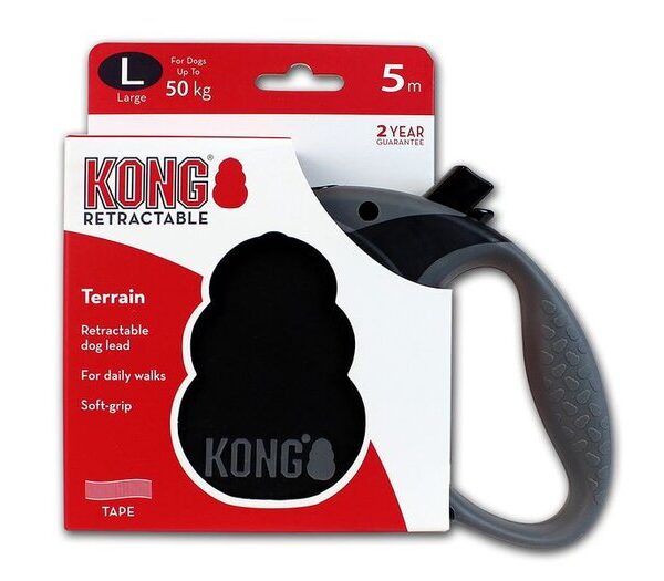 KONG Retract 5m Lead Lge Tape Black 50kg