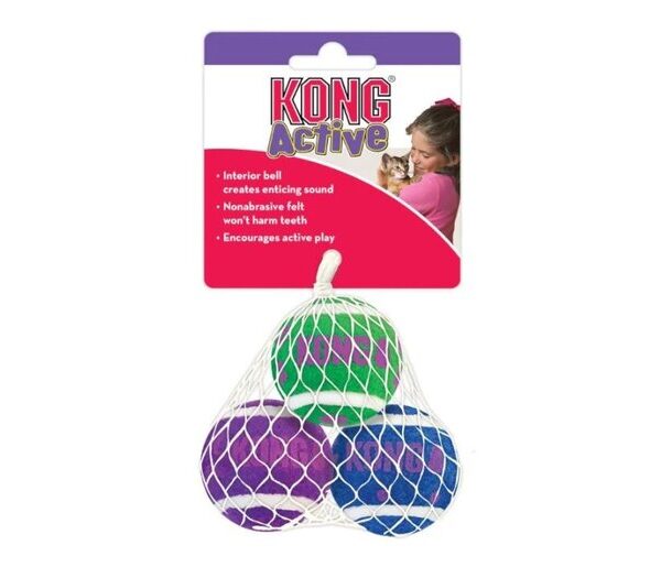 KONG Cat Tennis Balls with Bells 3pk