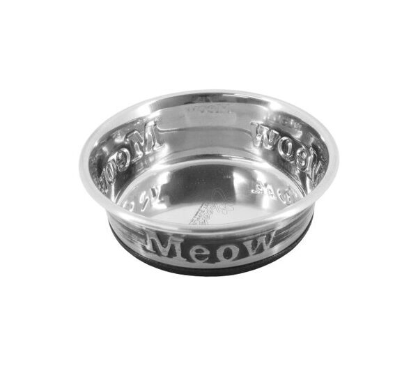 Embossed S/Steel Cat Bowl 250ml 11cm