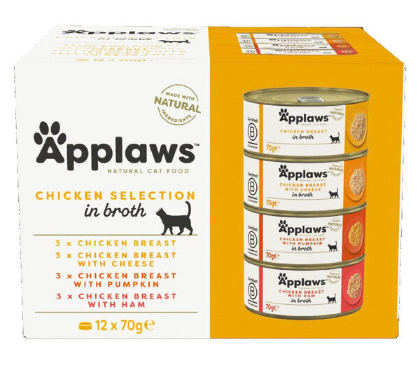 Applaws M/Pack Cat Chicken Deluxe 70gx12