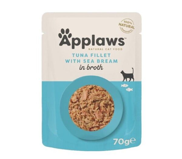 Applaws Pouch Tuna & S/Bream Broth 70g