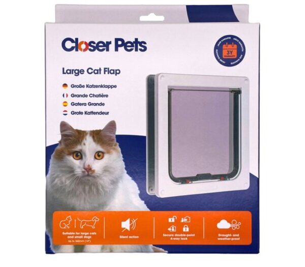 Large Cat Flap - White