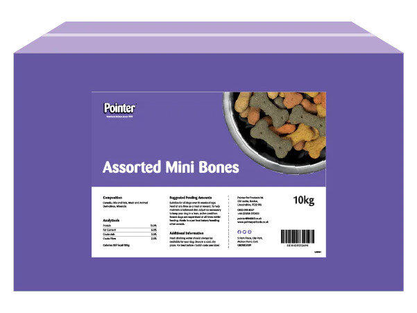 Pointer Mini Asstd Biscuit Bones 10kg