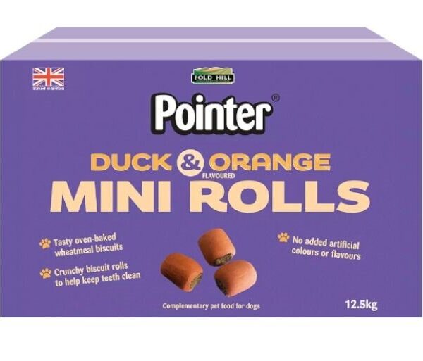 Pointer Duck & Orange Mini Rolls 12.5kg