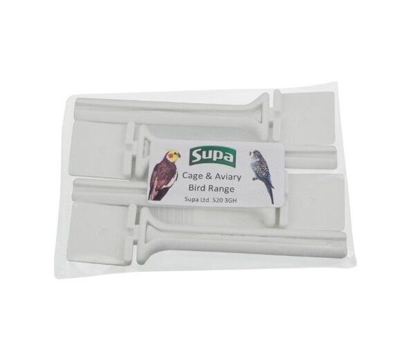 10cmx12mm White Twist Bird Perch 4pk