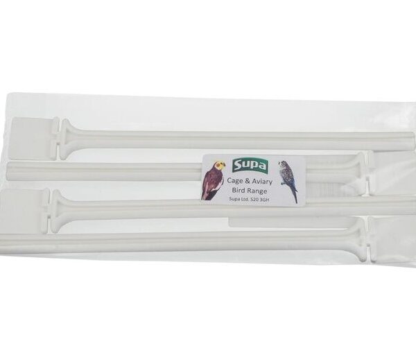 22cmx12mm White Twist Bird Perch 4pk