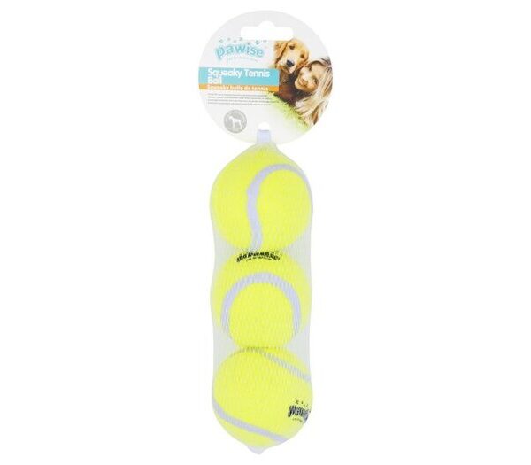 Pawise Squeaky Tennis Ball 6cm 3pk