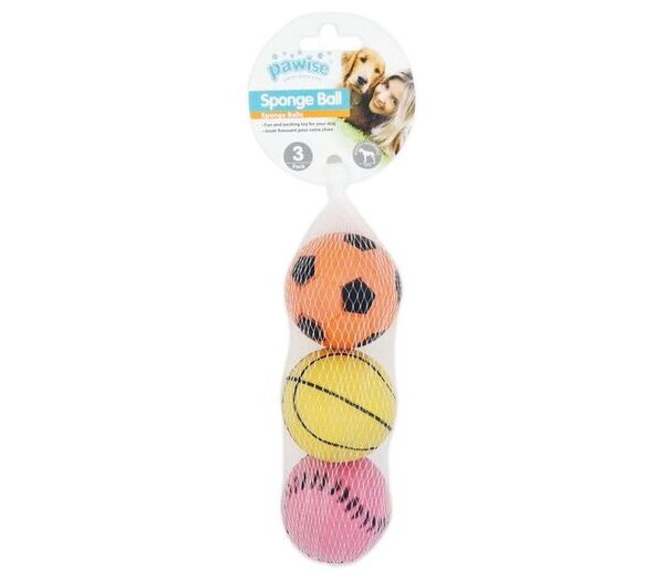 Pawise Sponge Ball 6cm 3pk