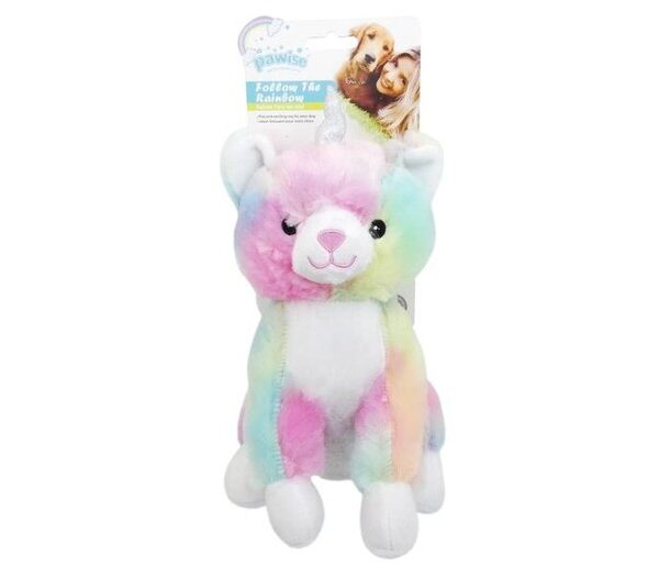 Pawise Rainbow Cat Plush Sq Dog Toy 32cm