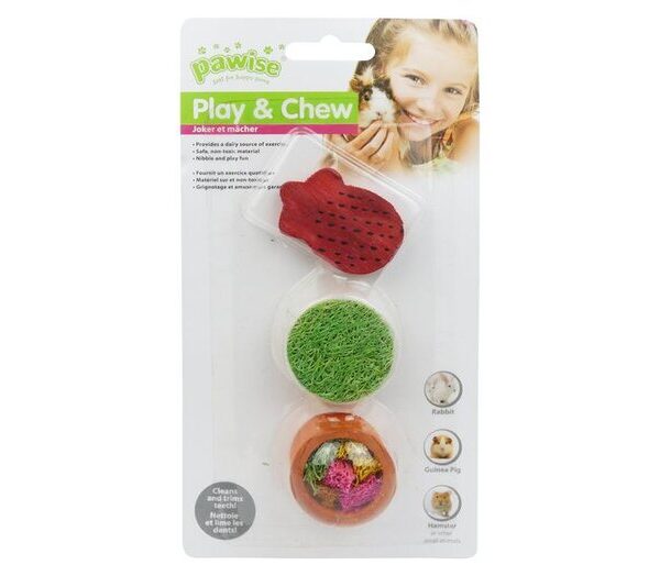 Wood N Loofah Small Animal Toy Mix 3pc