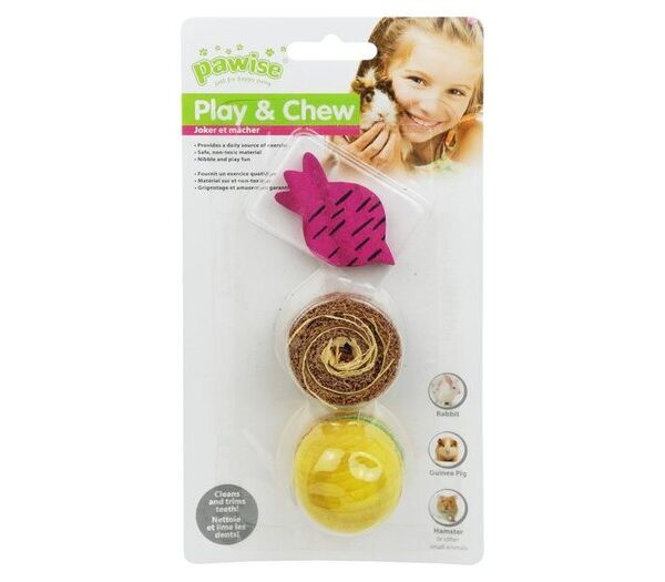 Wood N Loofah Small Animal Toy Mix 3pc