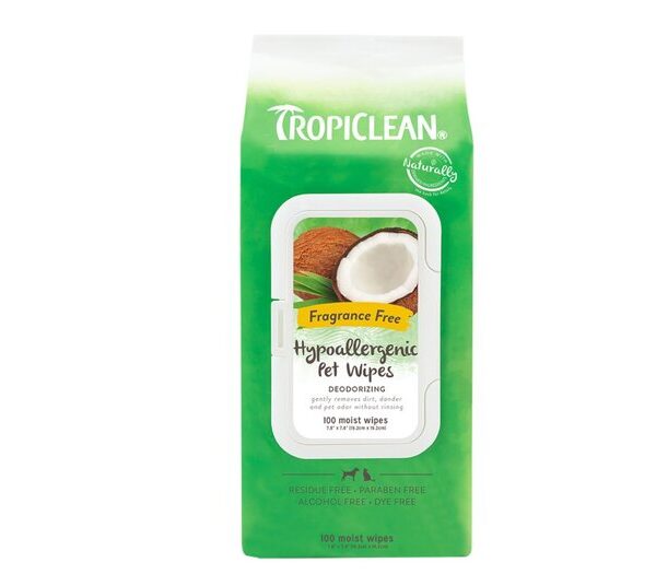 Tropiclean Hypoallergenic Wipes 100ct