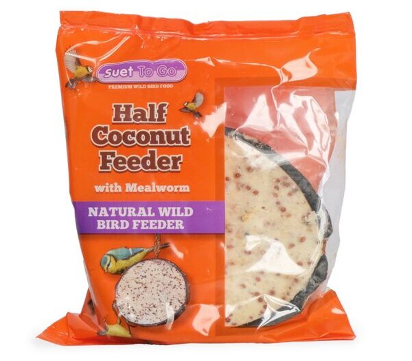 Mealworm Suet Half Coconut Feeder