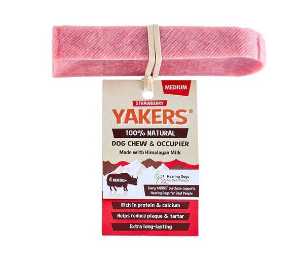 Yakers Strawberry Dog Chew Medium
