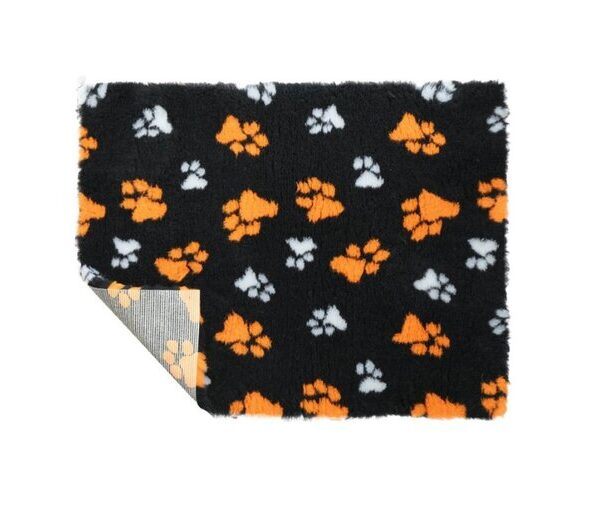 10m Roll Ns Fleece Black, with or & W Paws